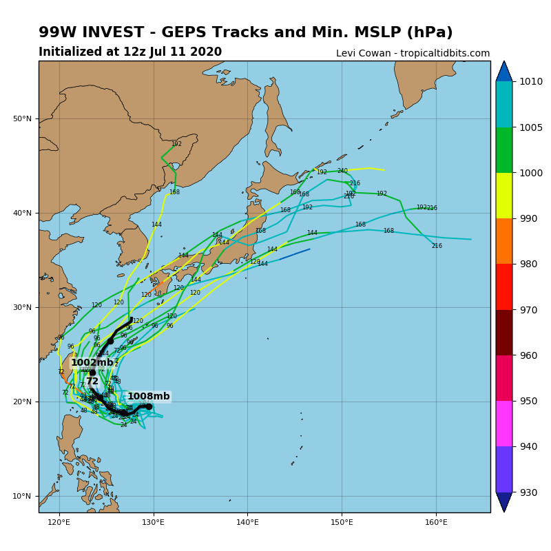 天氣圖。（圖／翻攝tropicaltidbits）