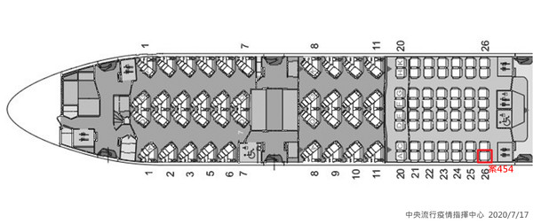 ▲▼案454機艙座位。（圖／指揮中心提供）