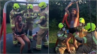 抖音一響，父母白養！14歲少女拍抖音「屁卡鞦韆」...3消防員爆笑解救
