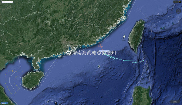 ▲▼美軍E-8C指揮17日至廣東外海進行抵近偵察。（圖／翻攝微博南海戰略態勢感知）