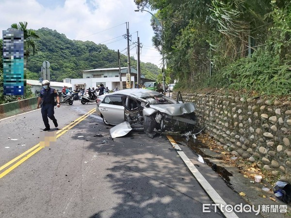 ▲▼五股登林路發生機車與汽車車禍。（圖／記者陳豐德翻攝）