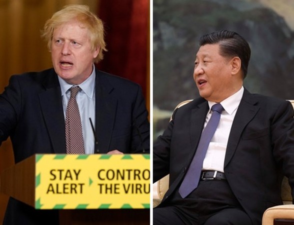 ▲英國首相強生（左）、中國國家主席習近平（右）。（合成圖／路透）