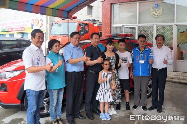 ▲鼎正儀器有限公司29日捐贈消防警備車，此輛消防警備車將提升古坑地區應變能力及救援效率。（圖／記者蔡佩旻攝）