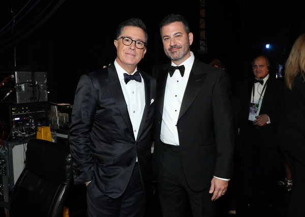 ▲▼第71屆艾美獎，史蒂芬荷伯 (Stephen Colbert）和吉米·金摩（Jimmy Kimmel）。（圖／CFP）