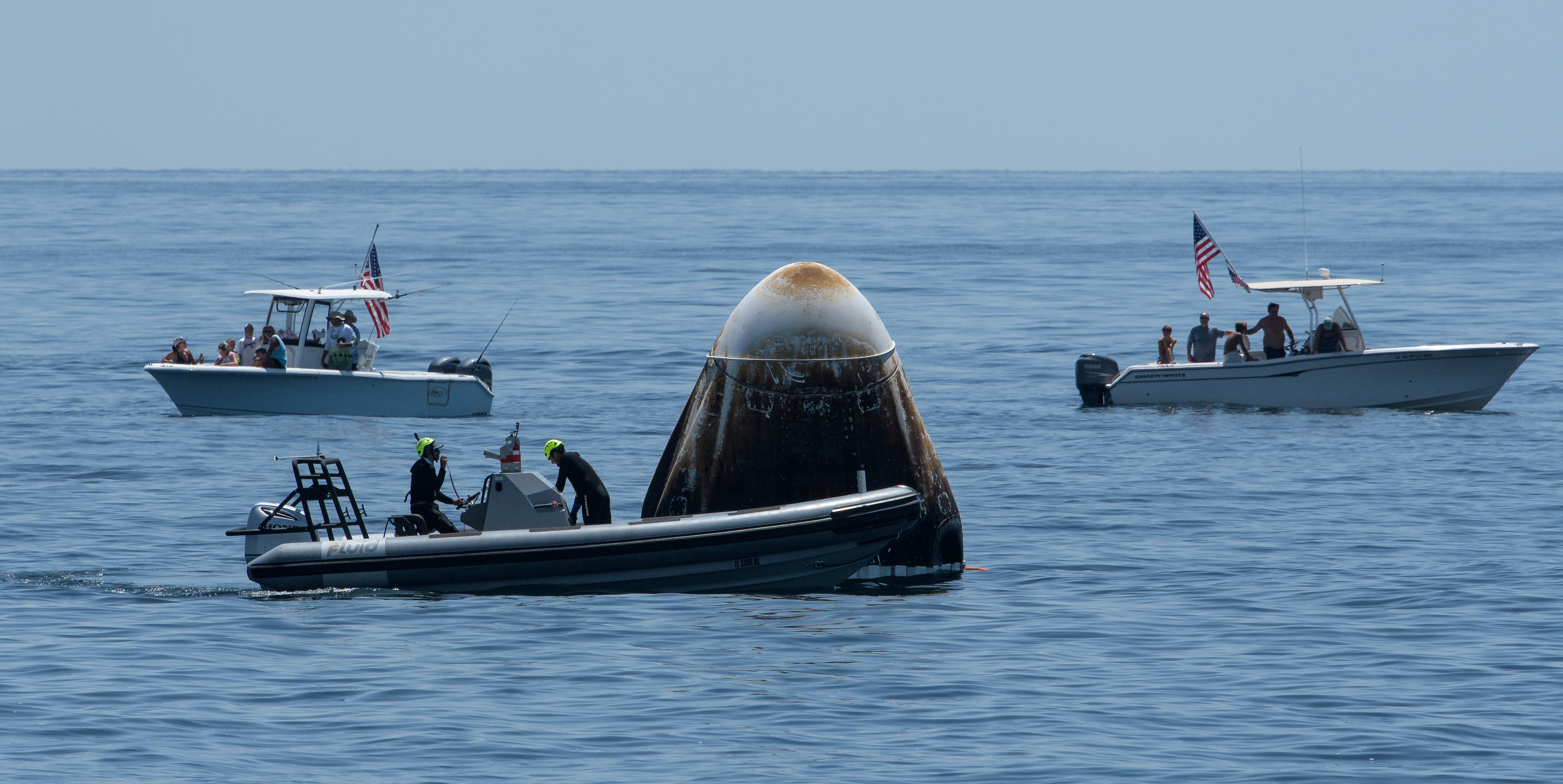 ▲▼SpaceX和NASA合作發射的「飛龍奮進號」（Dragon Endeavour）成功濺落墨西哥灣。（圖／路透）