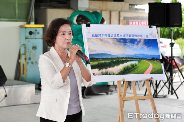 ▲宜蘭縣長林姿妙3日視察「宜蘭河水岸慢行道及水域活動環境改善工程」。（圖／記者游芳男翻攝）