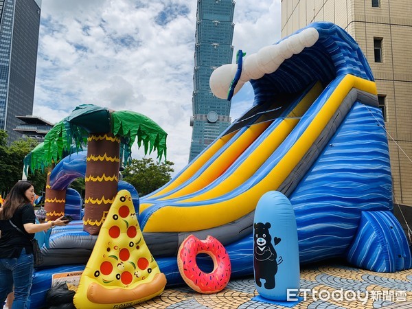 ▲2020台北河岸童樂會—熊讚水樂園從8月14日至23日開放。（圖／記者彭懷玉攝）