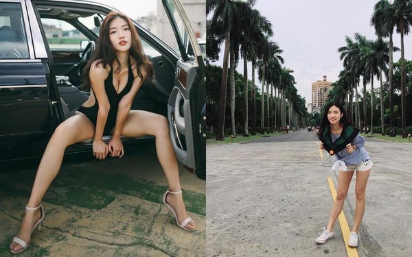 吳若玄貼上昔日學生風情照片（右），與過往她的性感照（左）差異甚大。（翻攝Hsuan’s work-blog臉書）