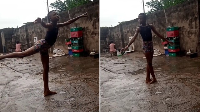 ▲▼奈及利亞一名小男孩在雨中跳芭蕾的影片，。為他募得知名美國工作坊獎學金（圖／翻攝自Instagram／leapofdanceacademy）
