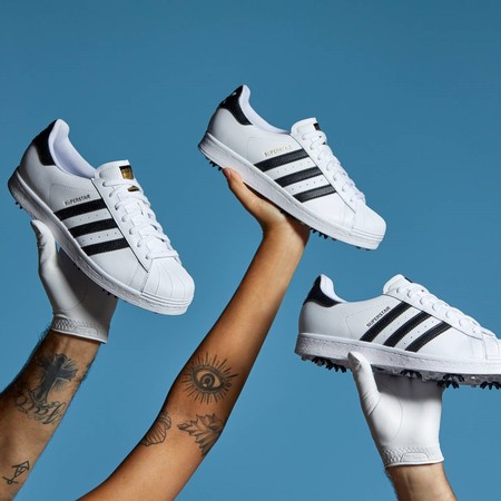 ▲▼  adidas為歡慶Superstar50周年，正式推出專為高球運動所打造的限量Superstar鞋款。（圖／adidas提供）