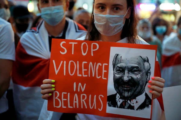 ▲▼白俄羅斯選舉結果引發大規模示威。（圖／路透）