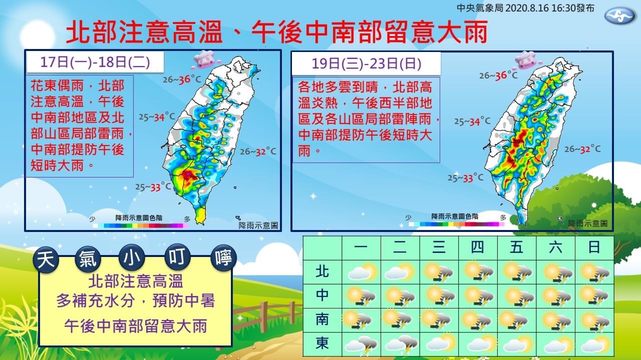 ▲▼一周天氣。（圖／中央氣象局）