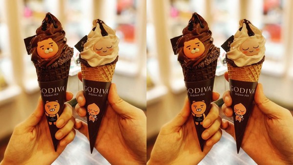 ▲▼GODIVA X KAKAO FRIENDS推出聯名霜淇淋。（圖／＠eat_all_around_hk 授權提供）