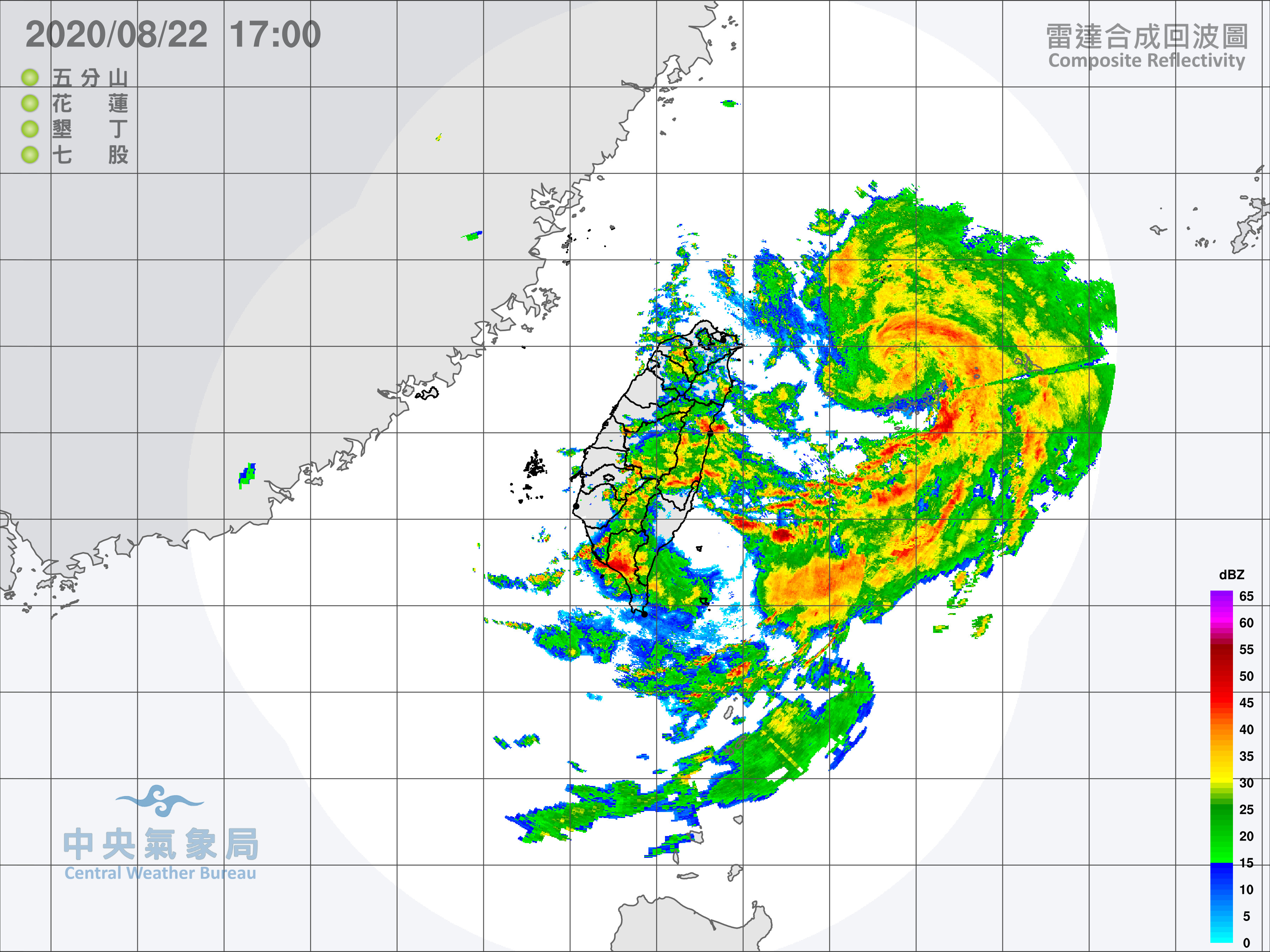 ▲▼巴威颱風，雷達回波圖。（圖／氣象局）