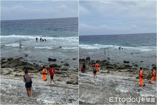 ▲▼巴威過境，綠島石朗3名潛水客遭長浪困住，險些無法回到岸邊。（圖／記者楊漢聲翻攝）