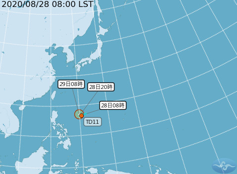 ▲▼TD11將生成為「梅莎」颱風。（圖／氣象局）