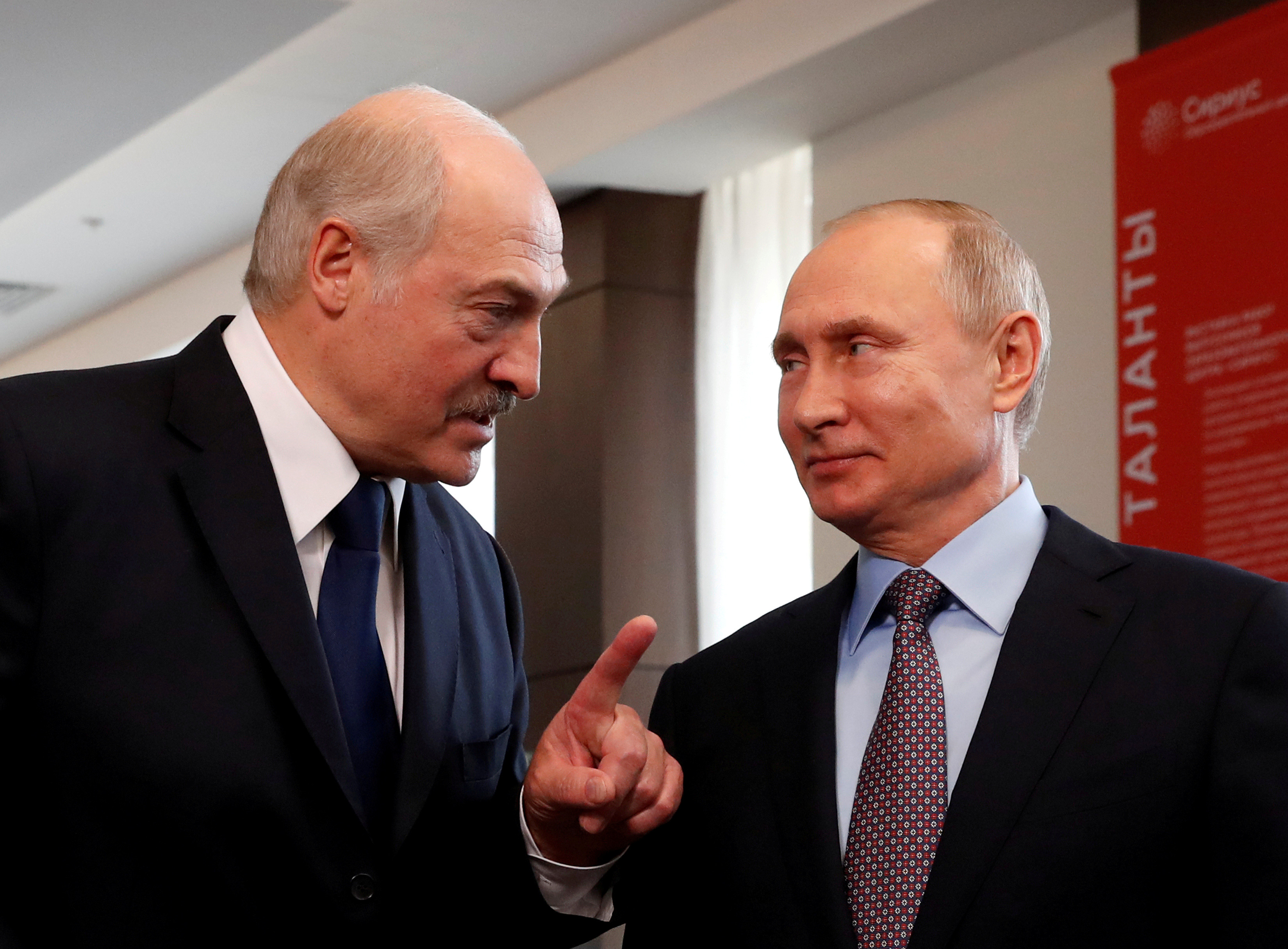 ▲白俄羅斯總統盧卡申科（Alexander Lukashenko）與俄羅斯總統普丁。（圖／路透）