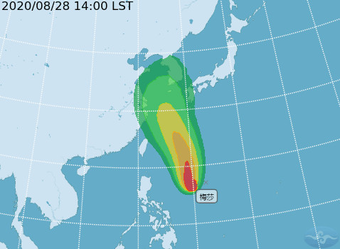 ▲▼輕颱梅莎。（圖／氣象局） 