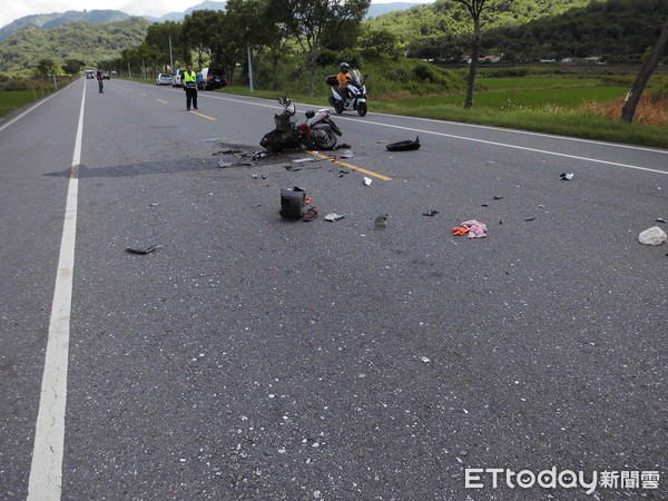 ▲▼花蓮富里車禍，婦人機車打滑遭油罐車撞飛慘死。（圖／記者蕭可正翻攝）