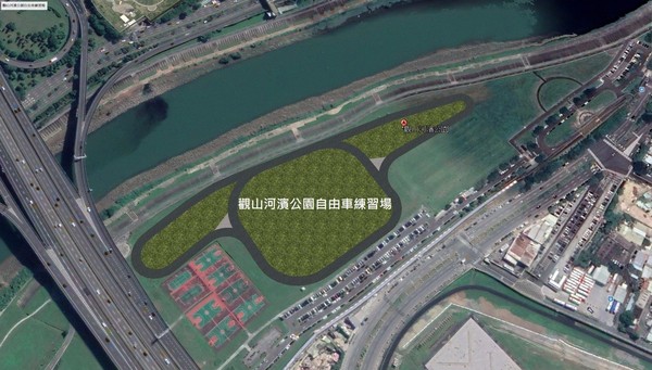 ▲▼北市體育局在觀山河濱公園打造全市首座自由車公路賽練習場。（圖／北市體育局提供）