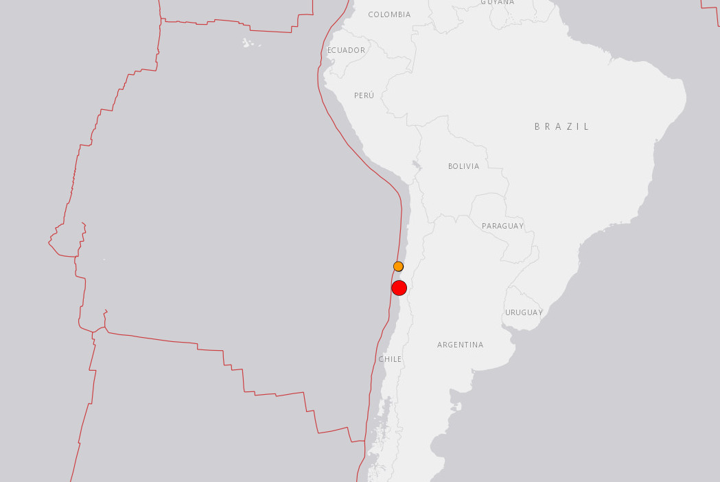 ▲▼ 智利中部當地5日晚間9時16分（台灣時間6日上午9時16分）發生規模6.4地震。（圖／翻攝自USGS）
