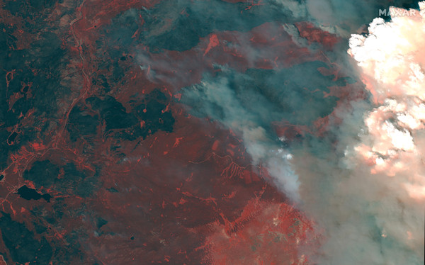 ▲▼紅外線衛星雲圖顯示美國科羅拉多州野火期間的狀況。（圖／記者葉睿涵攝）