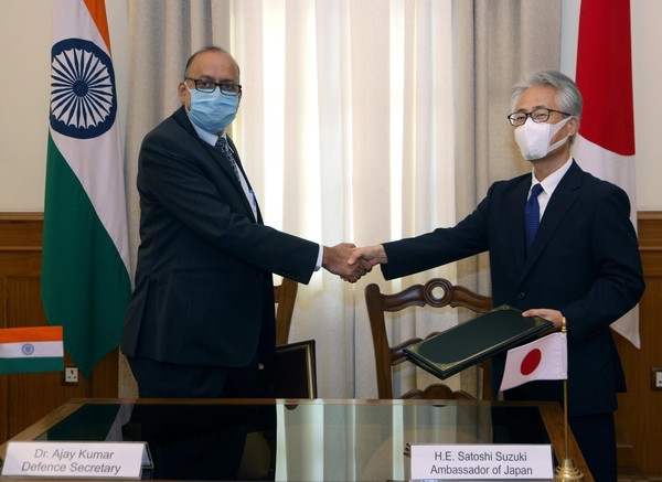 ▲▼日本與印度簽署了「軍事後勤共享」協議。（圖／翻攝自印度駐日本大使館Twitter）