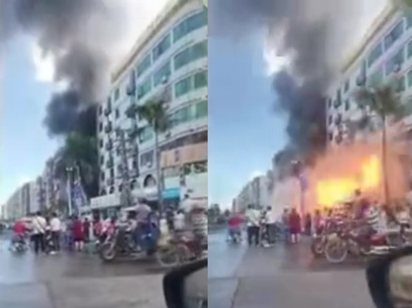 ▲珠海一間酒店附近發生爆炸。（圖／翻攝自環球網）
