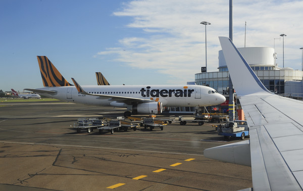 ▲不敵疫情衝擊，「澳洲虎航」宣布結束運營運          。圖為一架停在雪梨的班機。(圖／達志影像／美聯社)