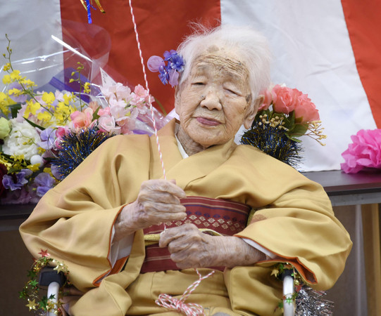 ▲日本人瑞田中加子刷新世界紀錄，成世界最長壽者。（圖／路透）