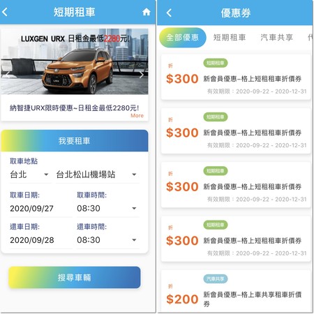 註冊即送8,000元折價券　格上租車搶推Go Smart專屬App（圖／翻攝自格上租車）