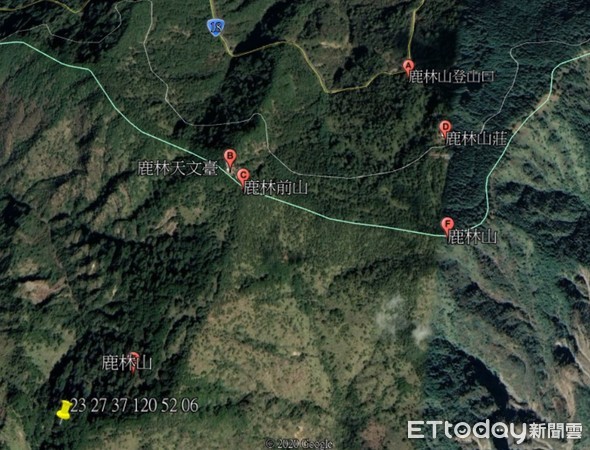 ▲南投縣信義鄉鹿林山山域事故。（圖／記者李忠憲翻攝）