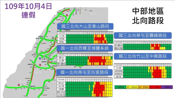 ▲▼10/4國道路況。（圖／高公局）