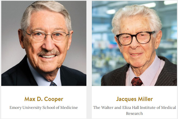 ▲▼美國埃默里大學（Emory University）教授庫珀（Max D. Cooper）與澳洲霍爾醫學研究院生物學家米勒（Jacques Miller）。（圖／翻攝自Lasker Awards）