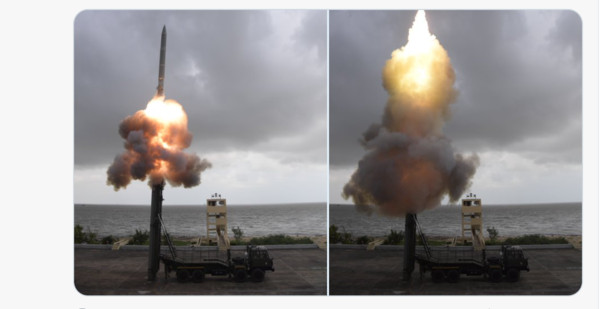 ▲▼印度成功試射射程650公里的超音速反潛飛彈。（圖／翻攝自印度國防部長辦公室Twitter）