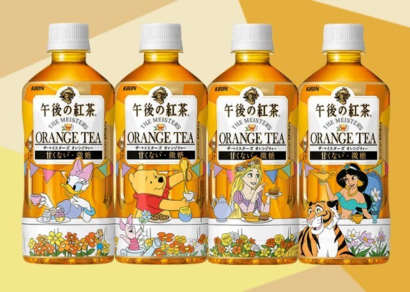▲日本午後紅茶與迪士尼聯名推「下午茶派對」系列包裝。（圖／翻攝自kirin.co.jp）
