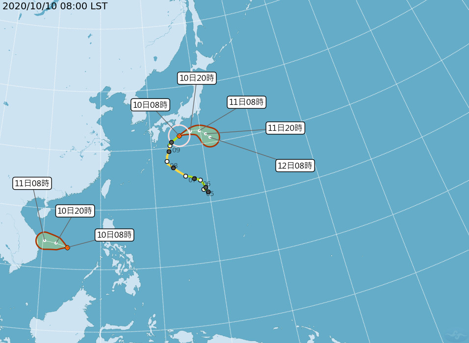 ▲▼熱帶低壓17W路徑。（圖／氣象局）