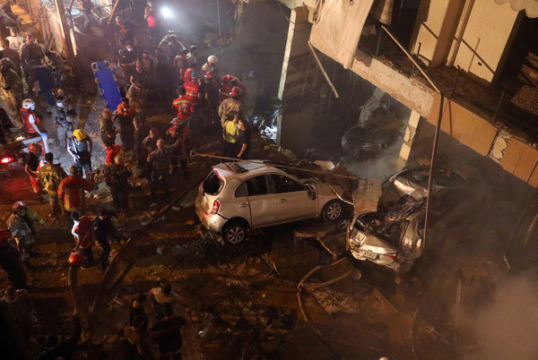 ▲▼黎巴嫩首都貝魯特一社區發生瓦斯爆炸。（圖／路透）