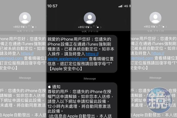 林女一直收到削弱失主心防的詐騙密碼的簡訊。（讀者提供）