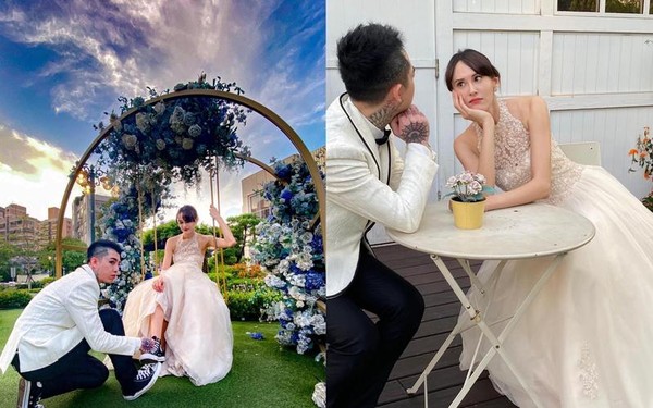 混血女模白彌兒，跟謝和弦一起拍MV，過程讓她覺得很有趣。（翻攝自白彌兒臉書）