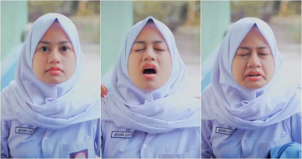 印尼一名女高中生，把手機誤錄到自己打噴嚏的影片，不小心透過抖音平台上傳，瞬間成為家喻戶曉的網紅。（圖／翻攝 jiddussgrinaaa03 tiktok）