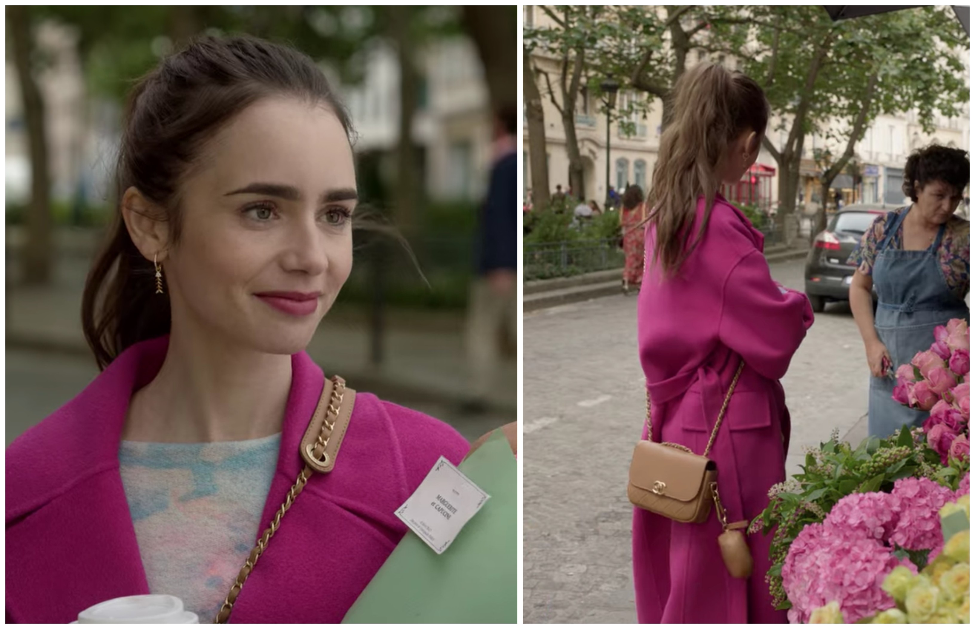 ▲盤點《艾蜜莉在巴黎》女主角最愛的「桃粉穿搭」　3500元也能get同款             。（圖／Netflix、品牌官網）