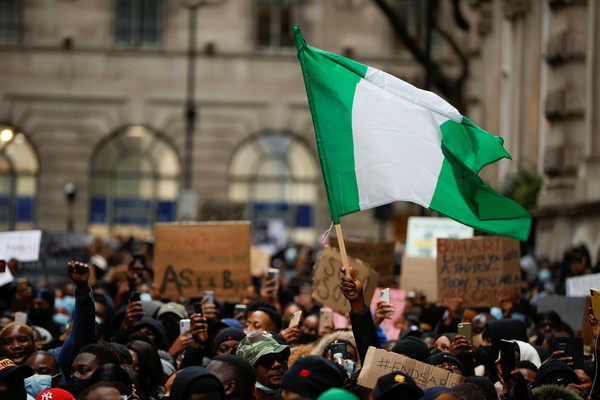 ▲▼大批民眾在倫敦聲援奈及利亞人民（圖／路透）
