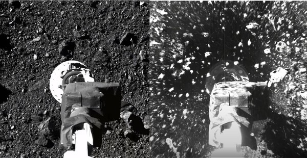 ▲▼NASA公布20日飛船登陸，採集小行星表物質的震撼瞬間。（圖／翻攝自YouTube／NASA Video）
