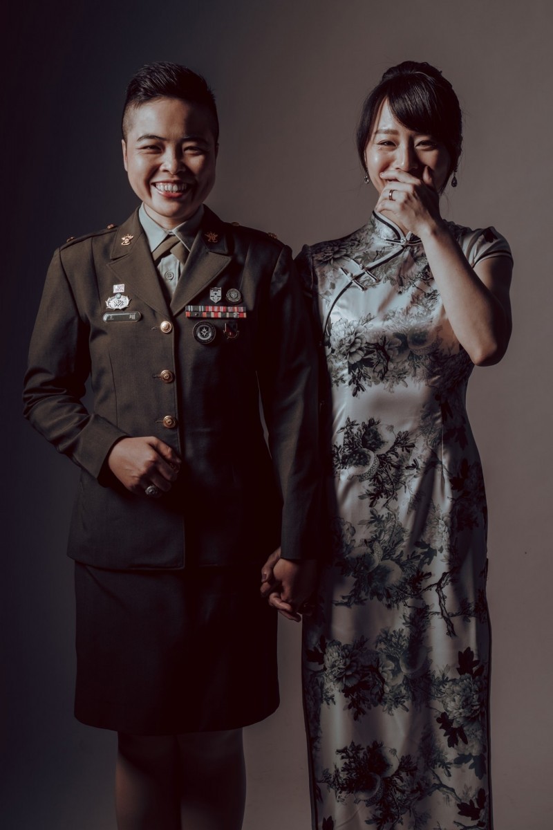 ▲2對同婚新人參與陸海空三軍聯合婚禮。 （圖／記者陳致平攝）