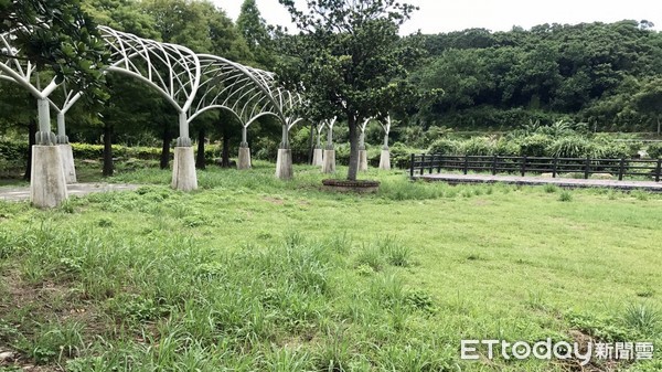 ▲三芝「三生公園」增設遮陽功能 踏青賞花遊客歇息友善空間。（圖／新北市農業局提供）