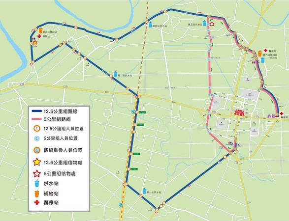 ▲2020跑出金虎爺路跑實施交通管制，車輛改道路線圖。（圖／民雄分局提供）