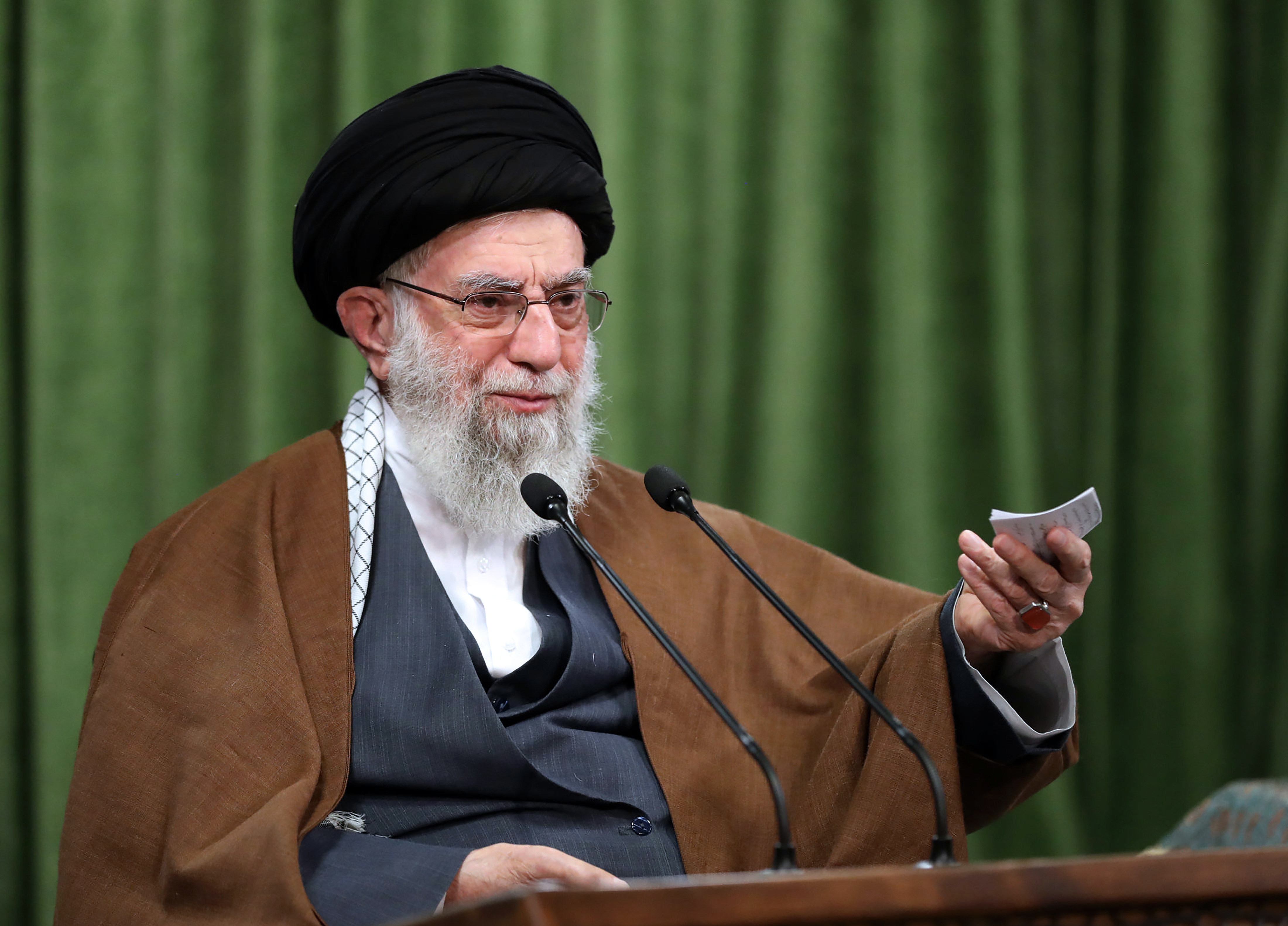 ▲▼伊朗最高領袖哈米尼嘲諷美國民主「只是笑話」。（圖／達志影像／美聯社）