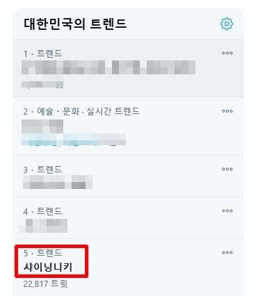 ▲▼閃耀暖暖在韓國推特的搜索排行。（圖／翻攝自Twitter）