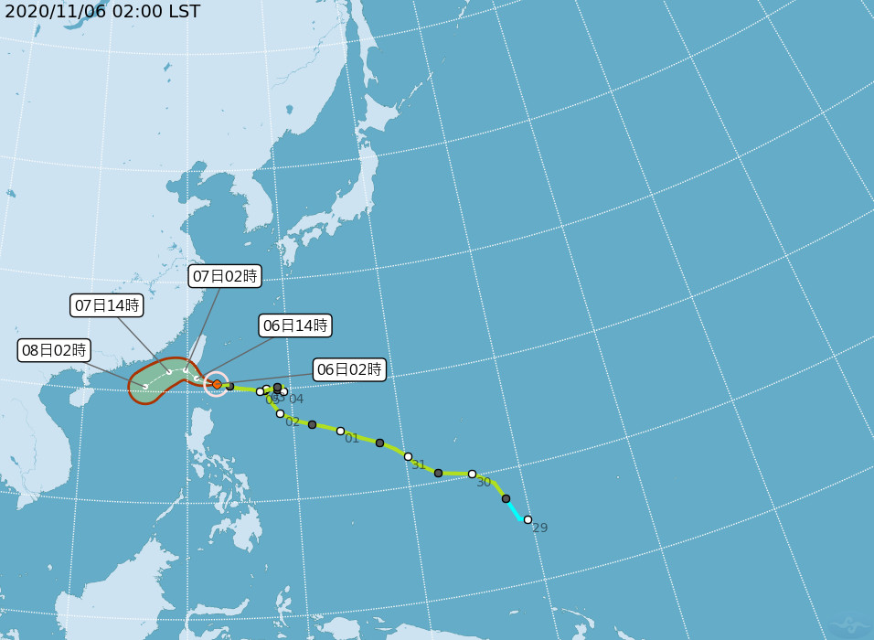 ▲▼颱風閃電路徑。（圖／氣象局）